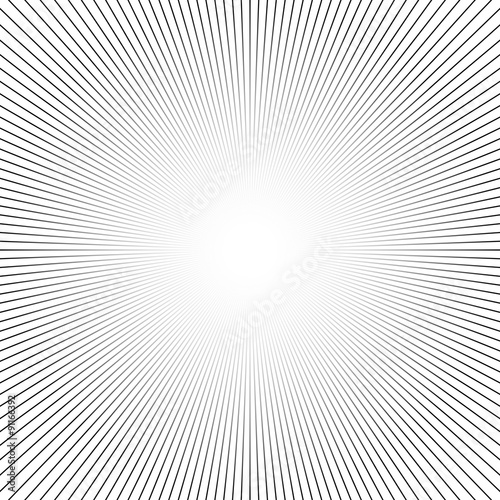 Shiny lights, abstract black & white line art background.