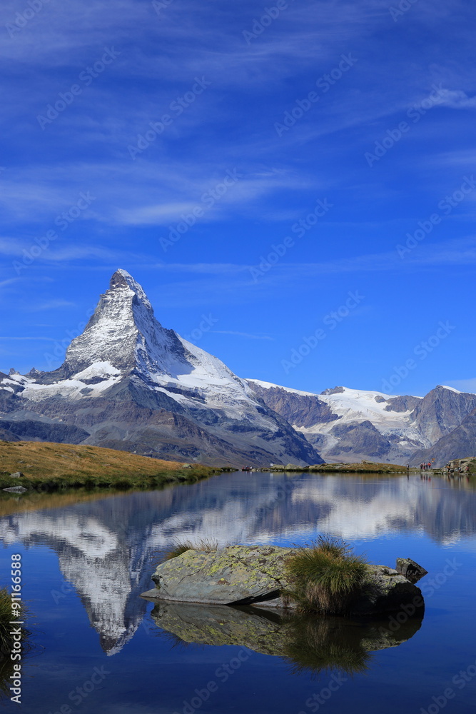 Matterhorn and beautiful lake in Switzerland