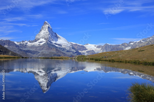 Matterhorn and beautiful lake in Switzerland