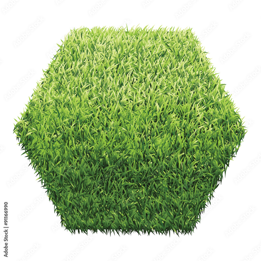 Hexagon of green grass. A lawn with gradient light green to dark green.  Stock Vector | Adobe Stock