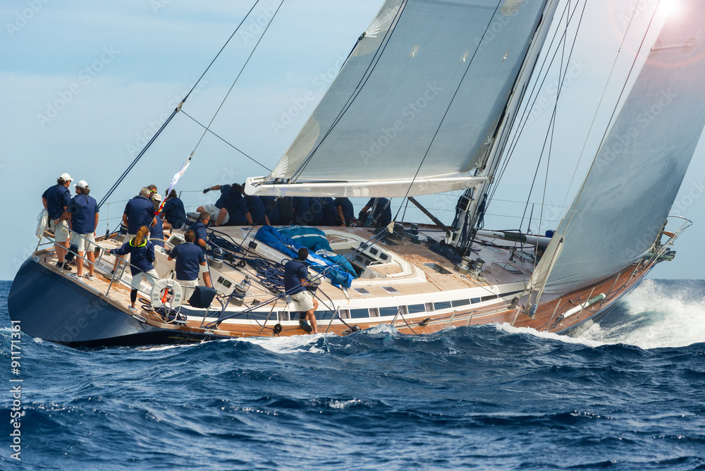 Fototapeta premium sail boat sailing in regatta