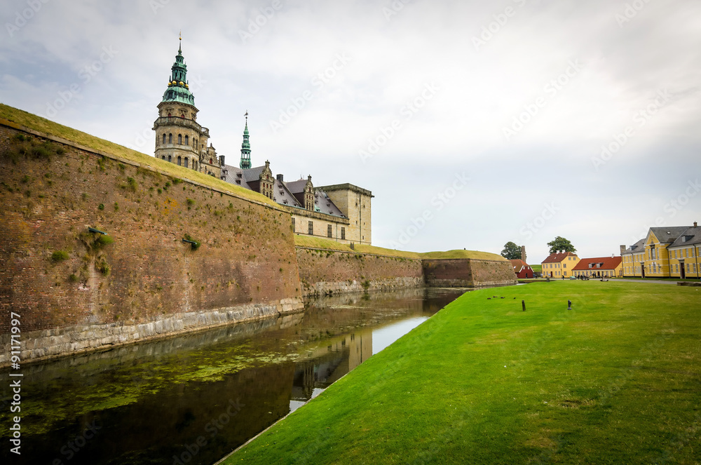 Moat side view for Helsingor castle