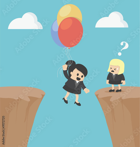 Illustration Business Woman concepts successful businessman afte