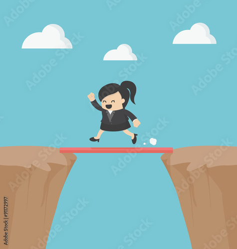 Business Cross the cliff With wonderful wood