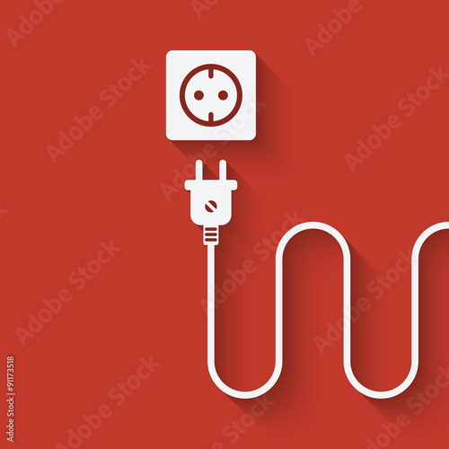 electric wire with plug near outlet