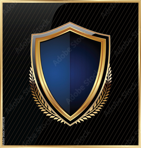 Shield with a golden frame