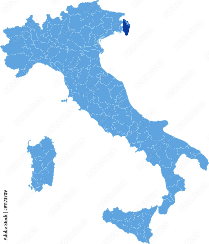 Map of Italy, Trieste