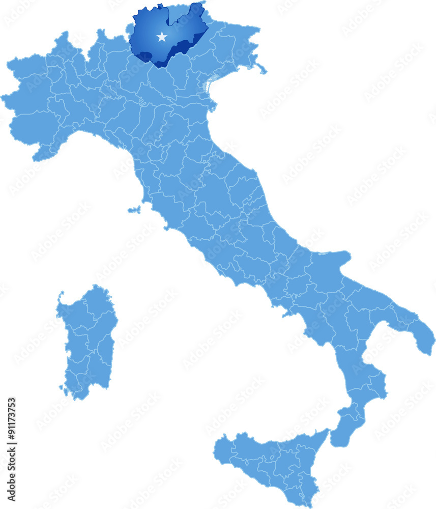 Map of Italy, Trento