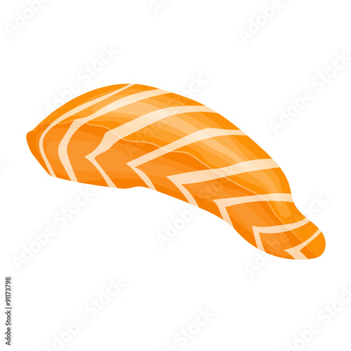 Fish steak of salmon isolated illustration
