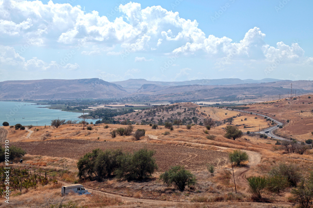 Israel countryside, Galilee sea, Tiberias.