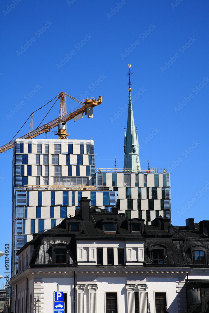 Obraz premium Construction of the Stockholm city