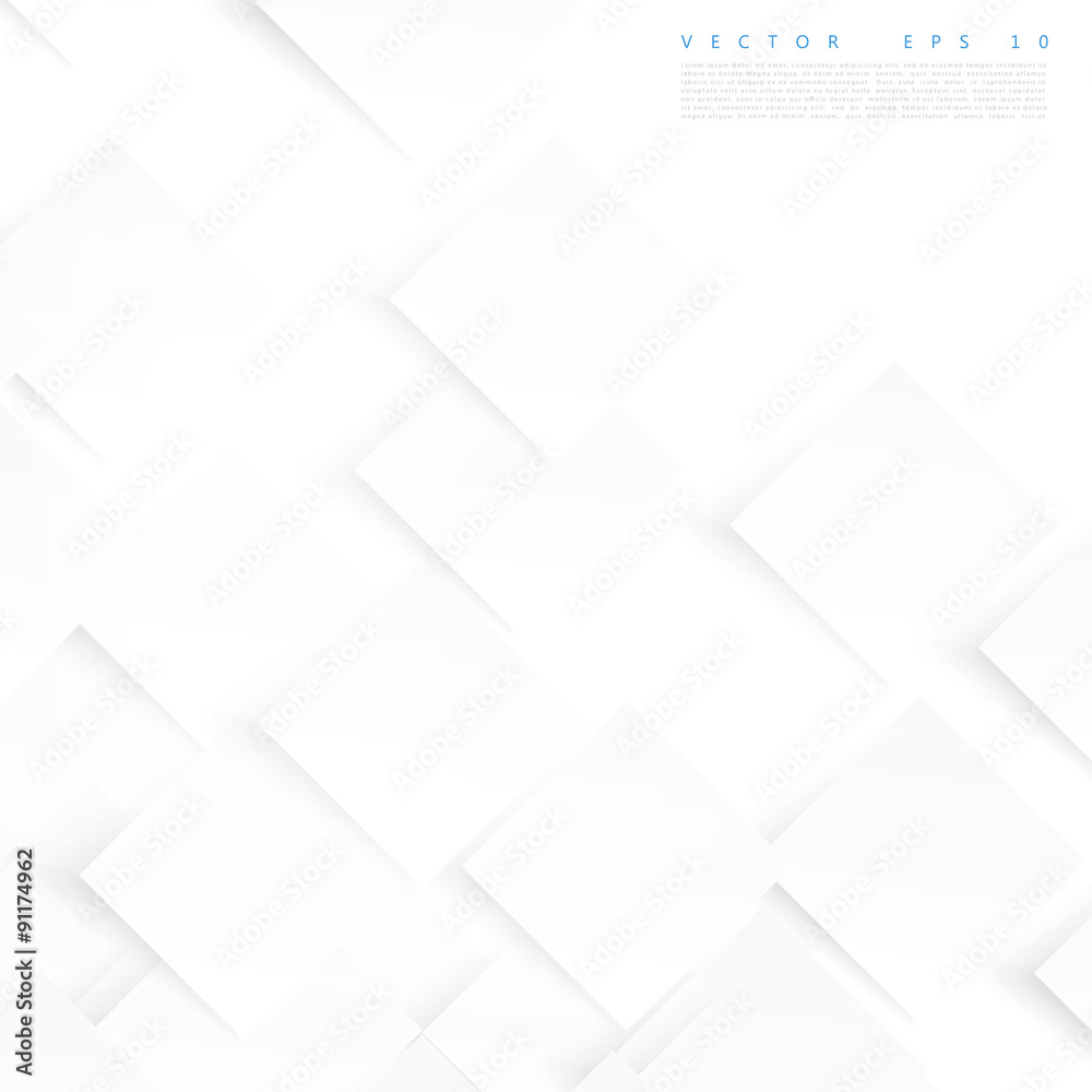 Vector white squares. Abstract background