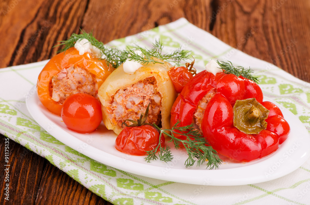stuffed peppers with meat and rice stuffed peppers with meat and rice
