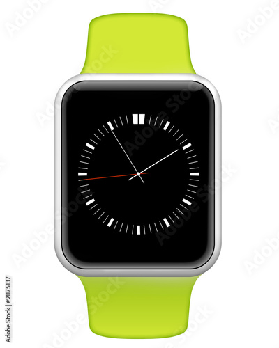 Smart watch with green wrist 