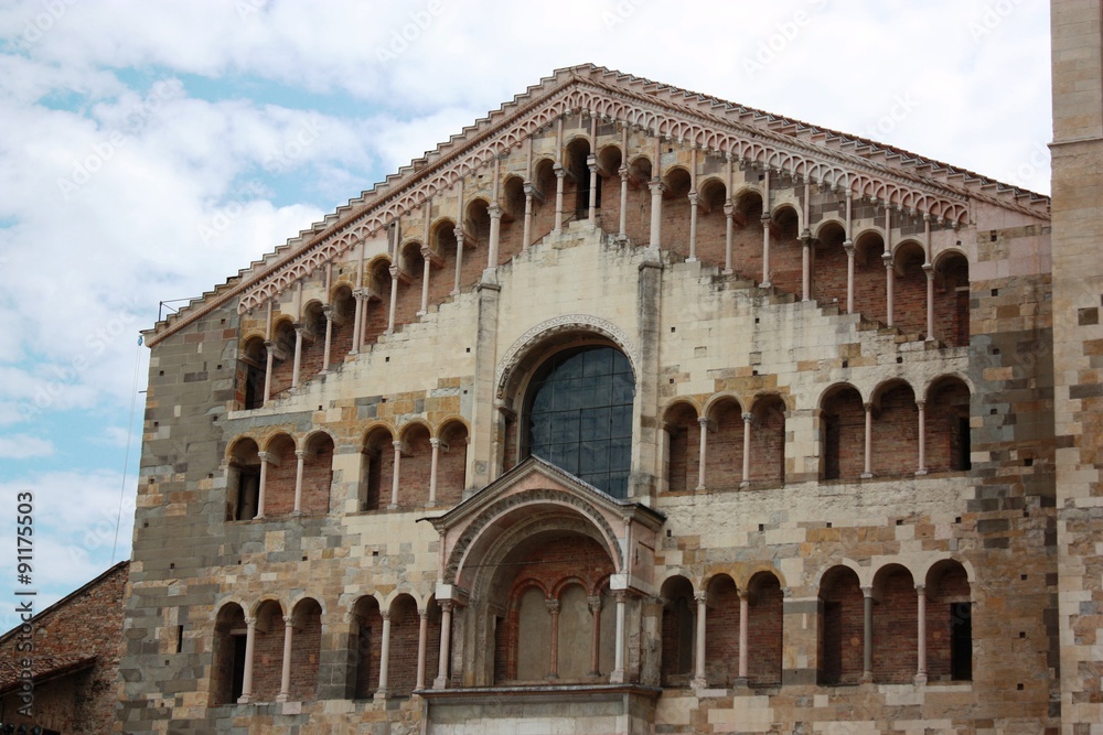 Detail of Cathedral of Santa Maria Assunta in Parma Italy 