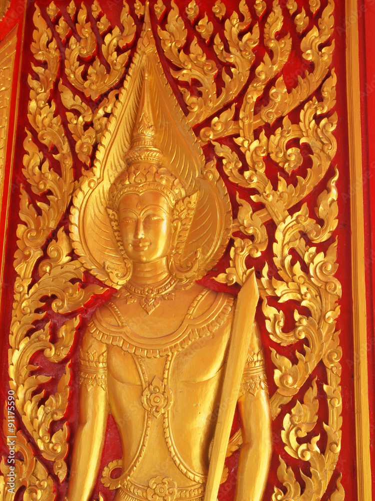 Thailand pattern on walls of buddhistic temple