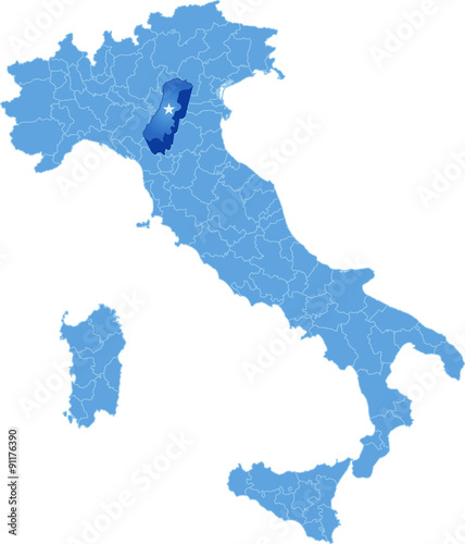 Map of Italy  Modena