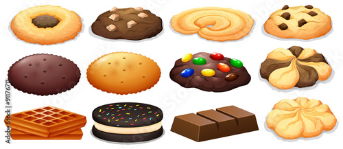 Cookies and chocolate bar