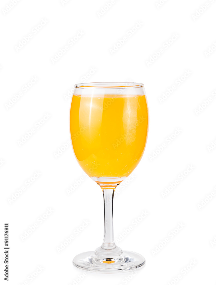 Glass of fresh orange juice on white background Glass of fresh orange juice on white background