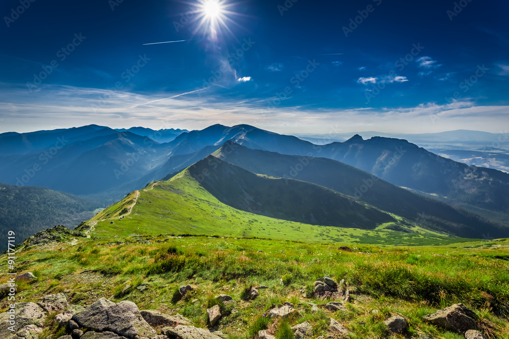 Obraz premium Beautiful sunset in the Tatra Mountains in Poland