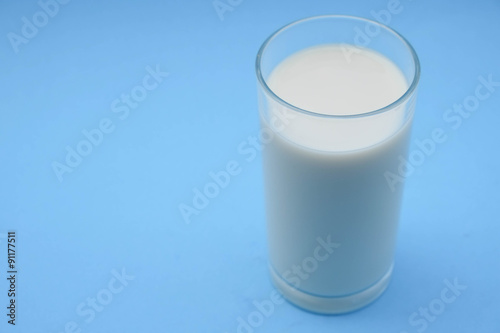  with milk on blue background