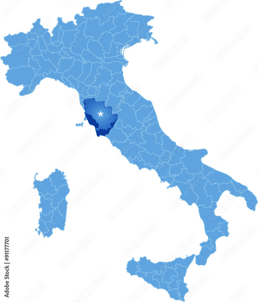 Map of Italy, Grosseto