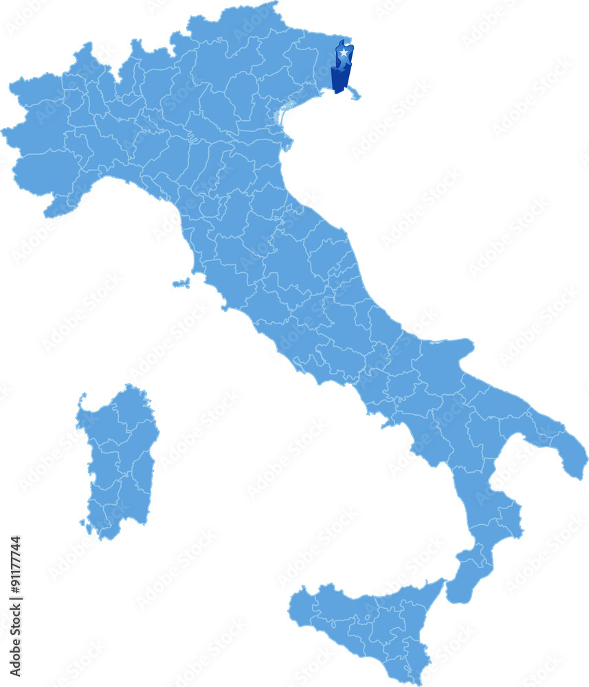 Map of Italy, Gorizia