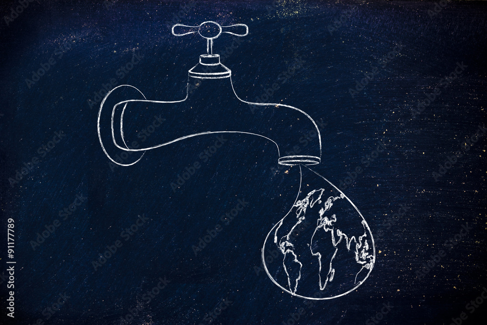 ecology and saving water: the world in a droplet from the tap
