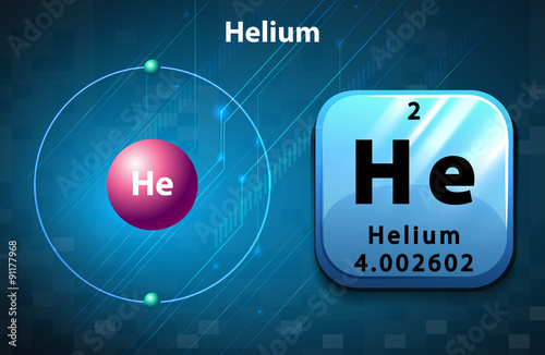 Periodic symbol and diagram of Helium