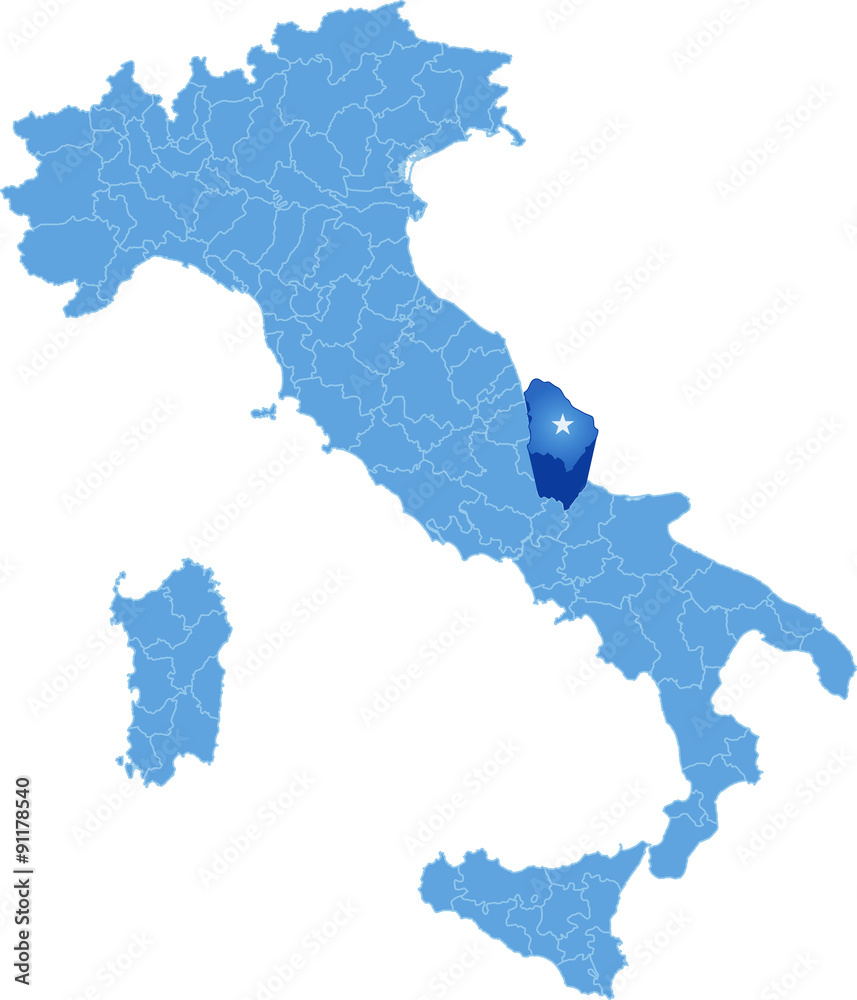 Fototapeta premium Map of Italy, Chieti