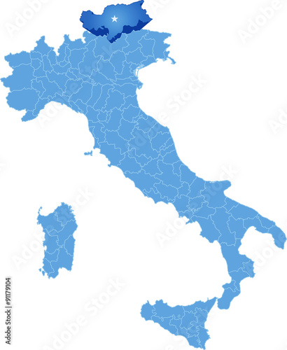 Map of Italy, Bolzano