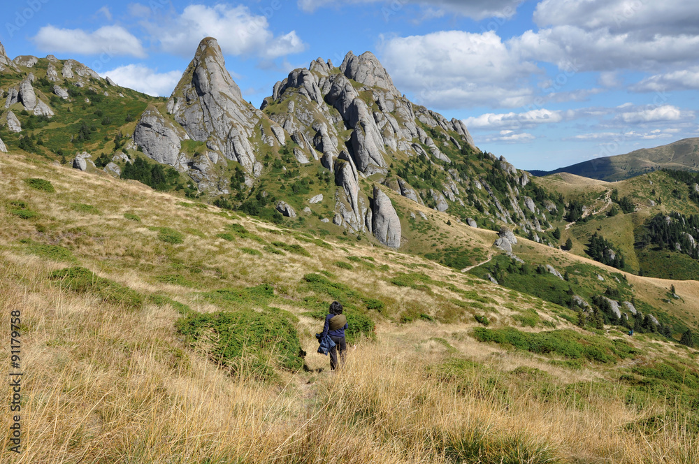 Beautiful mountain vista, sedimentary rocks in the Carpathians Beautiful mountain vista, sedimentary rocks in the Carpathians