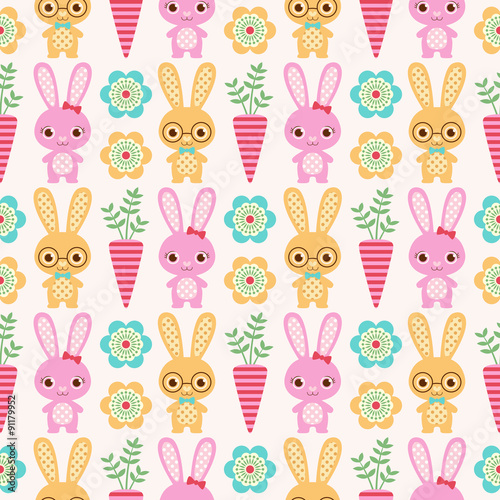 seamless rabbit cartoon background