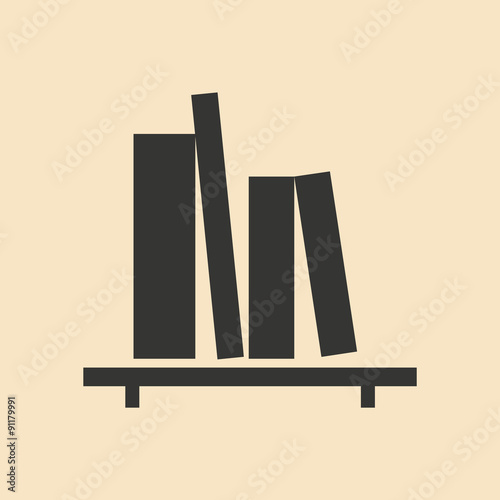 Flat in black and white mobile application book shelf