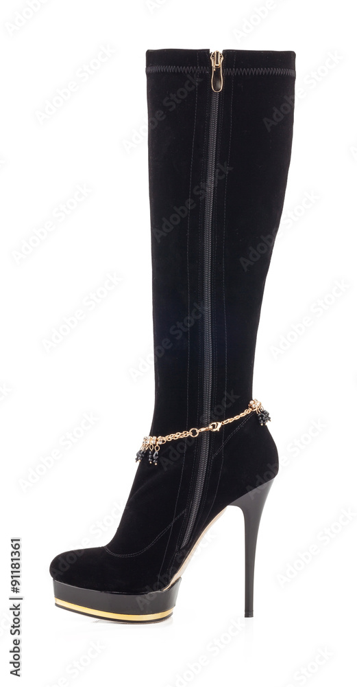 Female high boots isolated on white background Female high boots isolated on white background