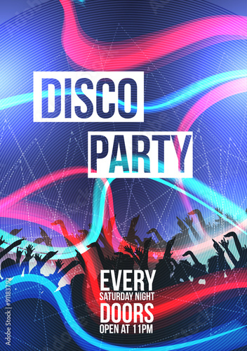 Disco Party Background - Vector Illustration