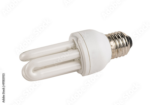 compact fluorescent lamp on white background