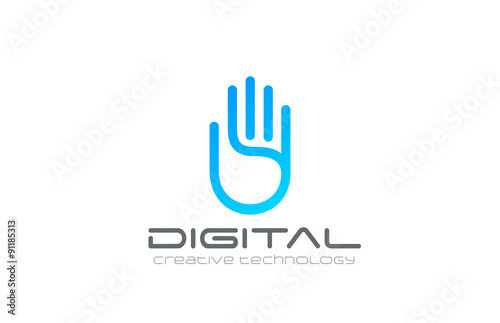 Artificial Intelligence Hand Logo Business design vector © sellingpix