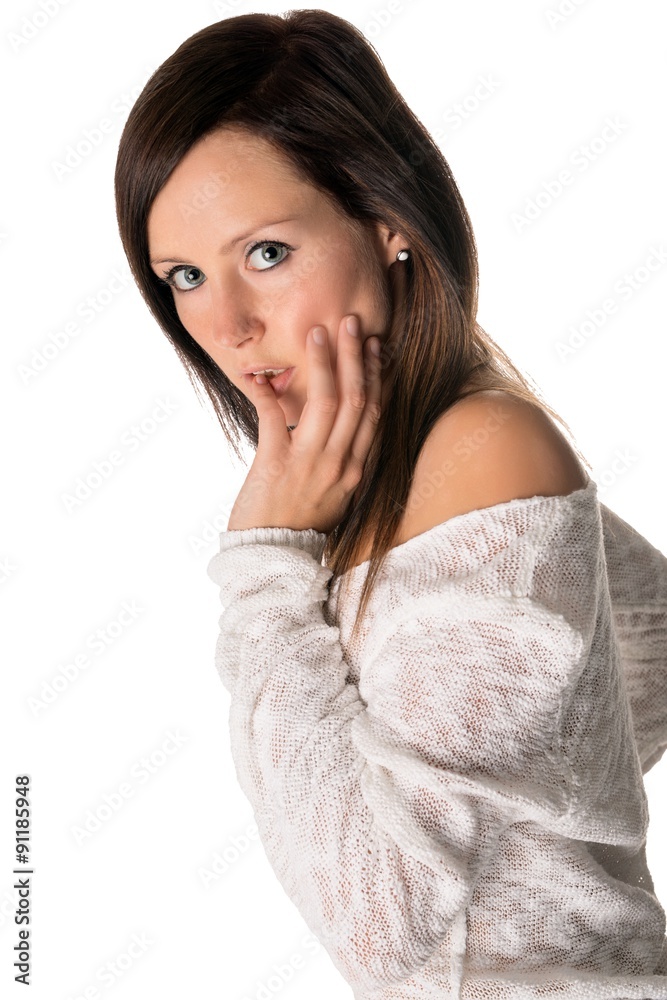 brunette woman / Portrait of a pretty brunette woman brunette woman / Portrait of a pretty brunette woman