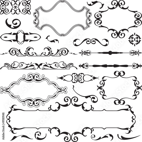 Baroque art swirll set