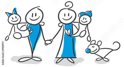 Stickfigure Figure Series Blue