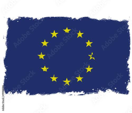 Threadbare flag of European Union