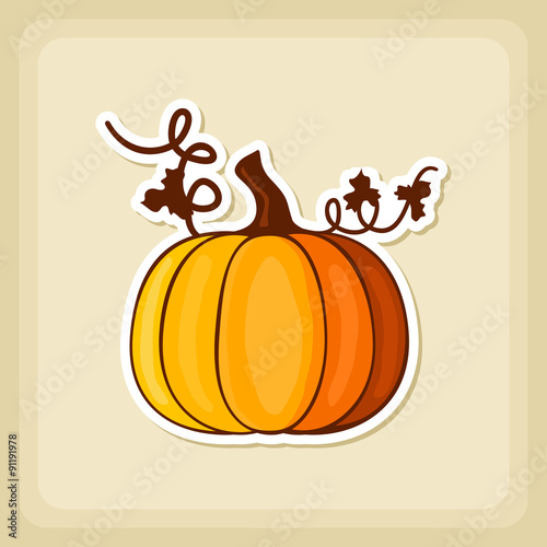 Pumpkin icon, Harvest Thanksgiving vector