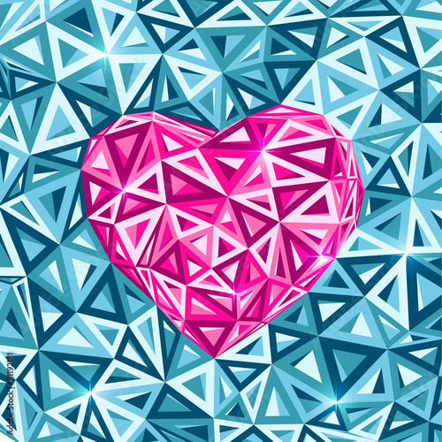 Pink abstract valentines day heart