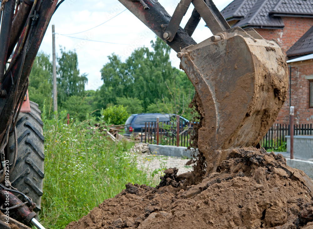 Fototapeta premium working with excavator