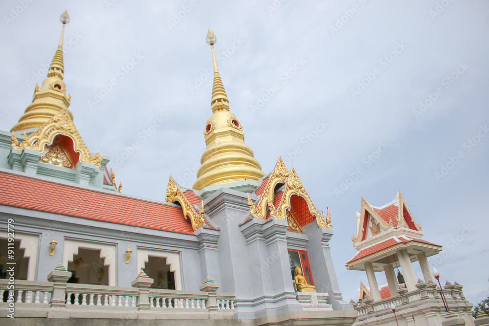 Fototapeta premium Thai temple with bell City Hall