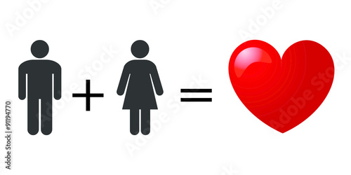 Gender Love - male and female sex symbols photo