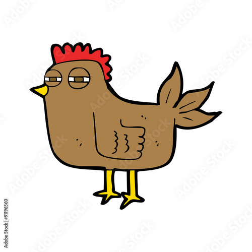 cartoon sly hen