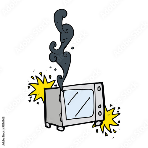 cartoon exploding microwave