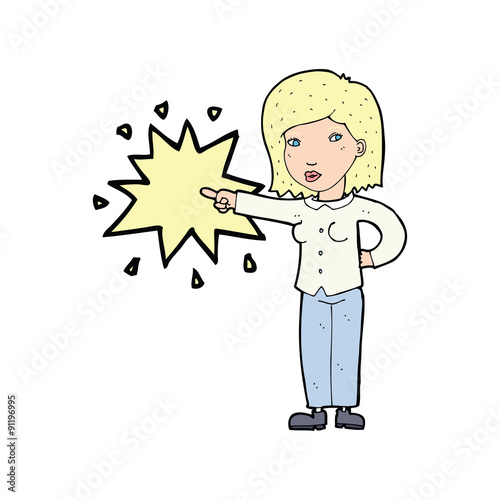 cartoon woman accusing